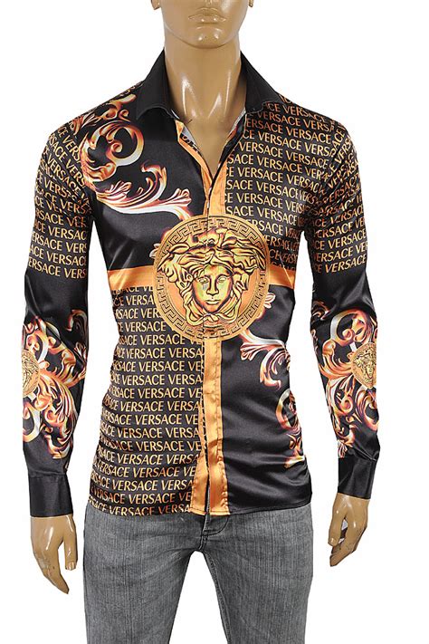 versace coral orange 8 top|Versace designer shirts.